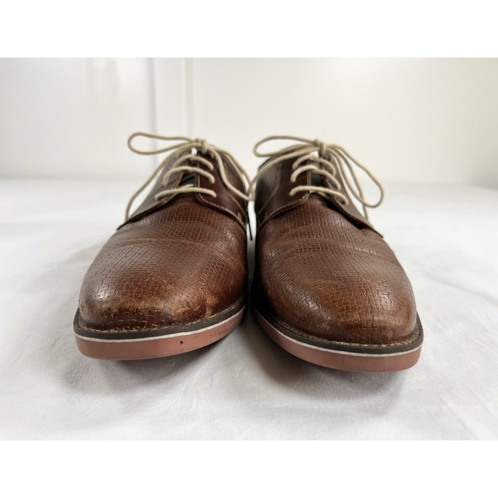 Giorgio Brutini Jeffers 25043 Brown Woven Leather Derby Shoes Mens Size 11 M View 3